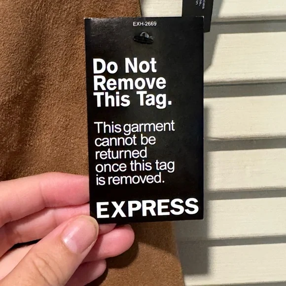 Express Women’s Brown Seude Mini Dress with tie up front size 6 - Picture 4 of 8